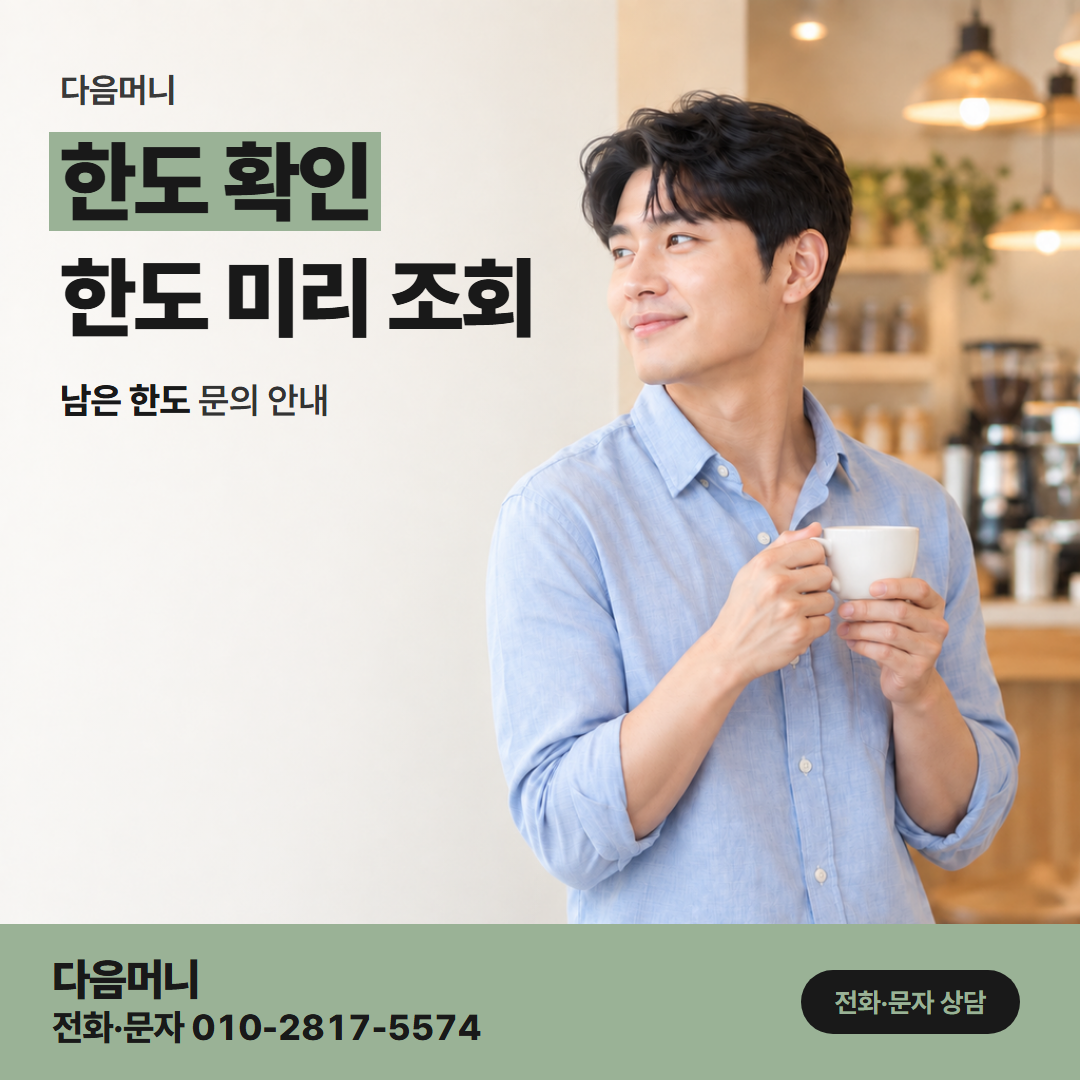 다음머니 카드할부현금화 할부 가능 여부와 함께 보는 남은 한도